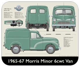 Morris Minor 6cwt Van 1965-70 Place Mat, Small